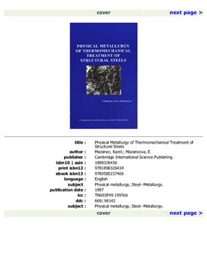 Physical Metallurgy of Thermomechanical Treatment of Structural Steels